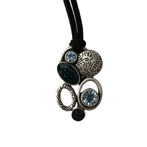 Lia Sophia blue stone necklace velvet chain